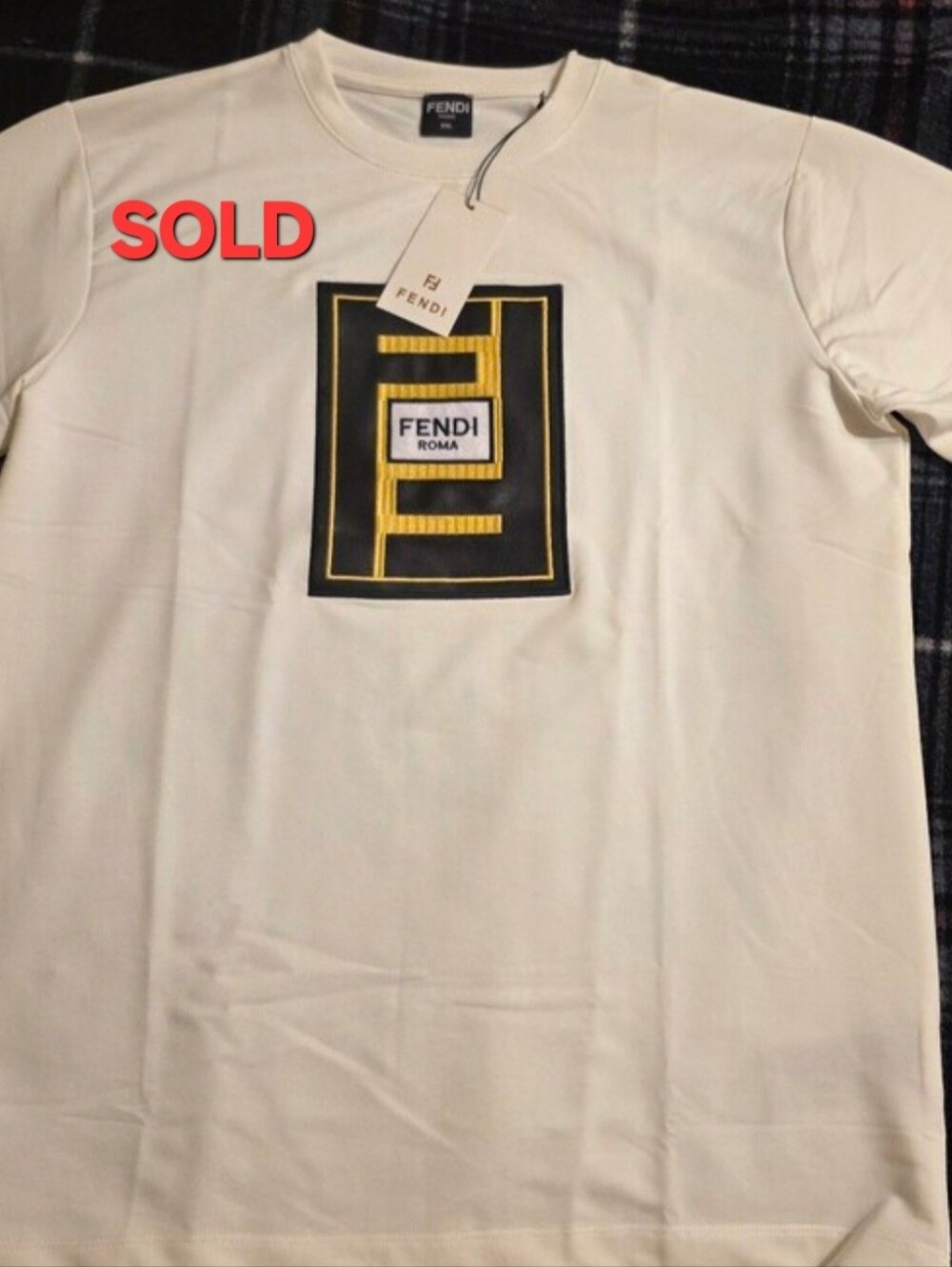 SOLD! Not Available Anymore Fendi White Logo Patch Short-Sleeve T-Shirt